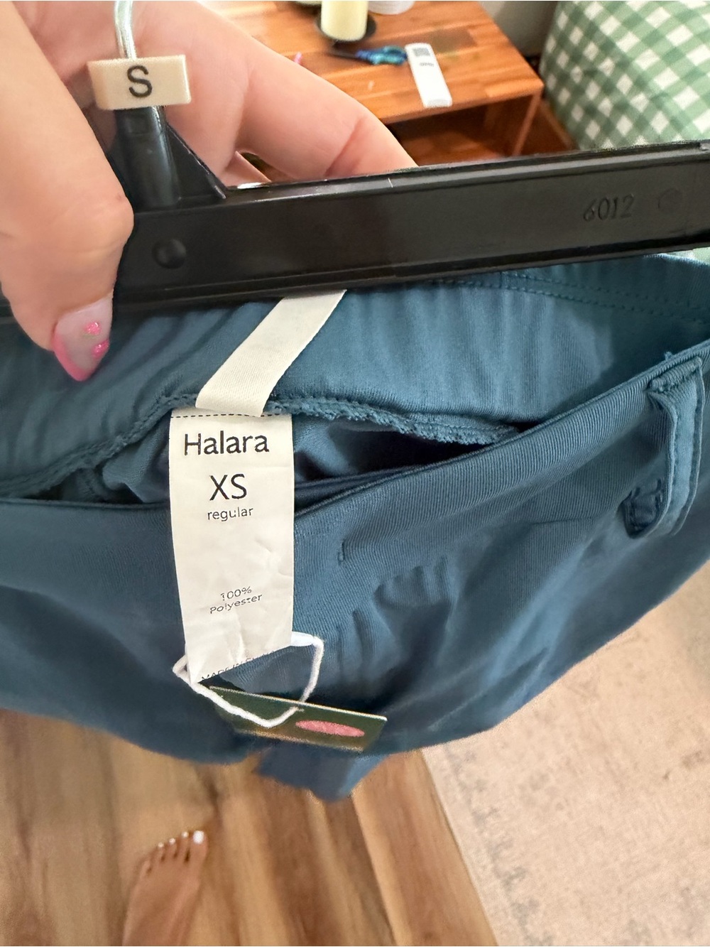 NWT Halara Wide Leg Pants XS Teal High Rise Stretch Pull On Casual Travel - Picture 4 of 5